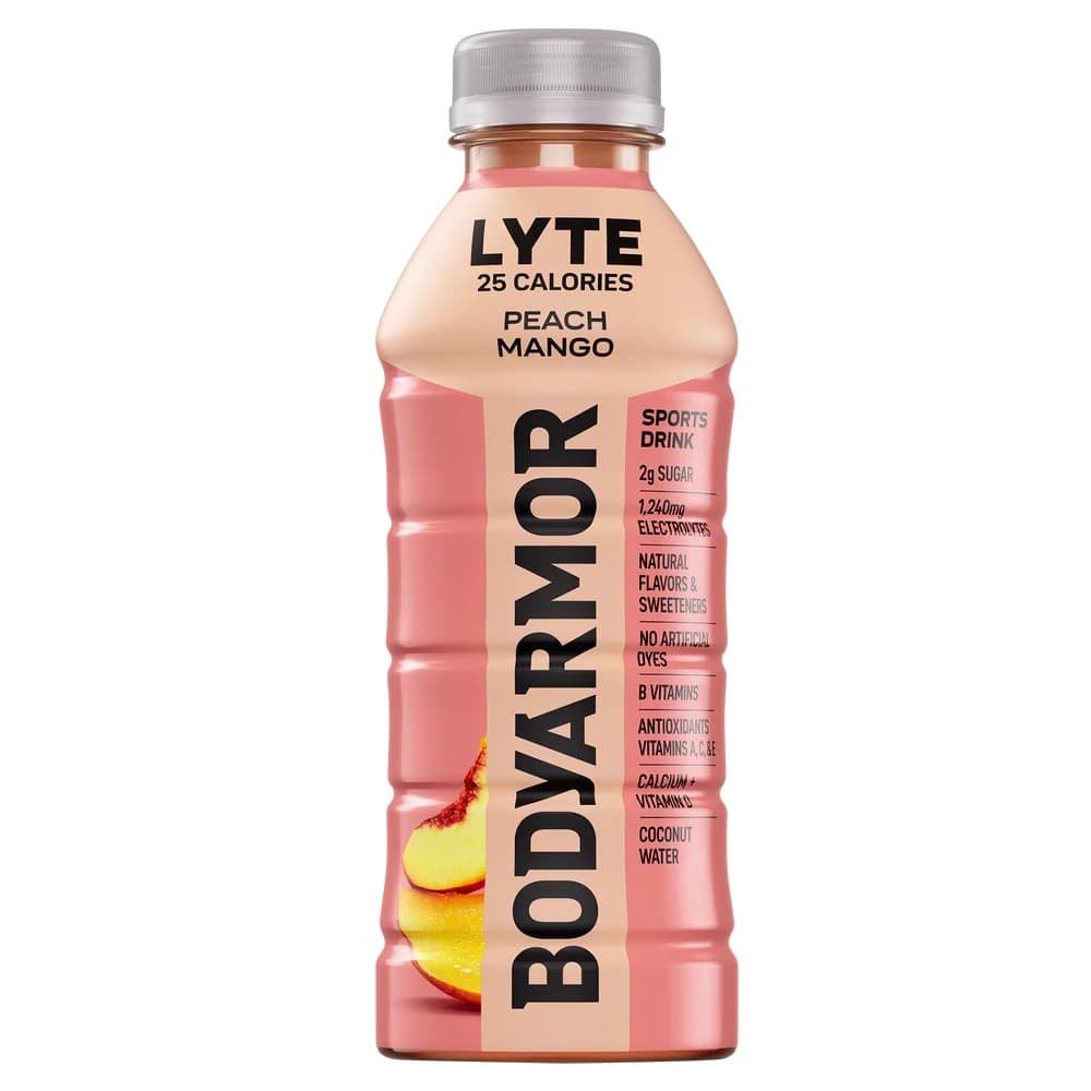 BODYARMOR Lyte Peach Mango Sports Drink product packaging