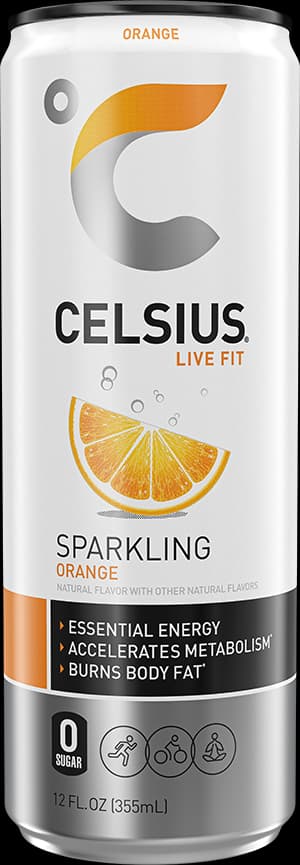 CELSIUS Sparkling Orange Energy Drink product packaging
