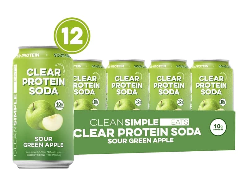 Clean Simple Eats Clear Protein Soda product packaging